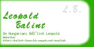 leopold balint business card